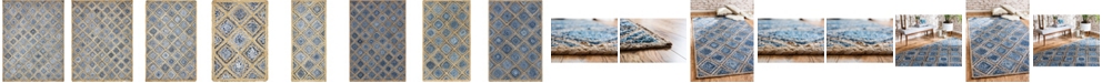 Bayshore Home Braided Square Bsq6 Blue Area Rug Collection